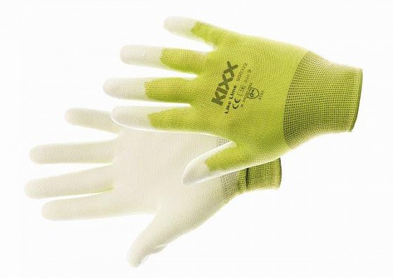 CERVA - LIKE LIME rukavice nylonové PU dlaň zelená - velikost 7